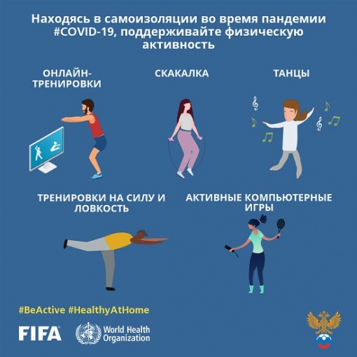 ФИФА, ООН и ВОЗ призвали людей оставаться активными